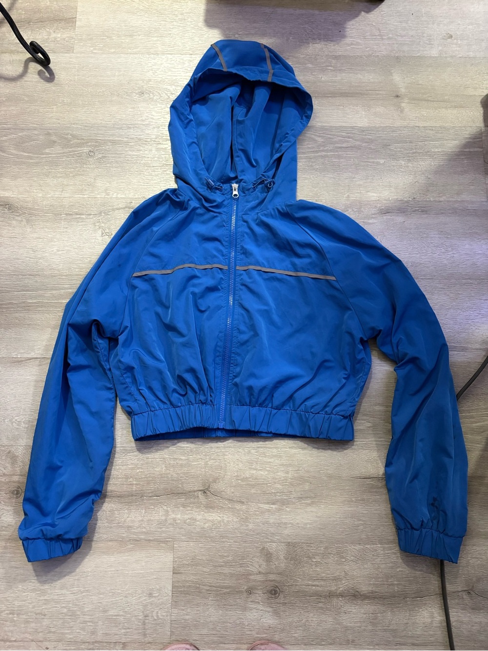 Forever 21 Royal Blue Hooded Bomber Jacket